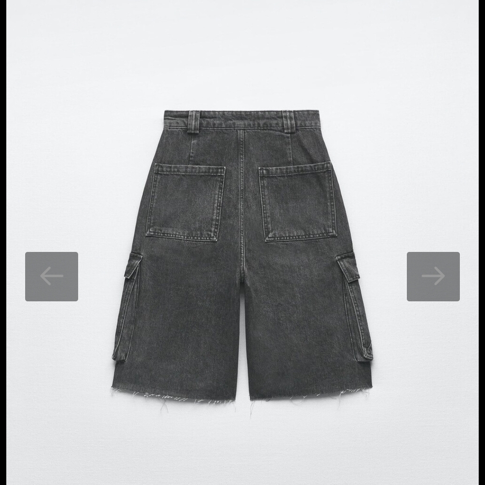 Zara Blogger Fave Denim Cargo Shorts
